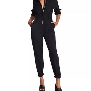 Steve Madden Cotton Utility Black Orly Jumpsuit Jumper Pants Small